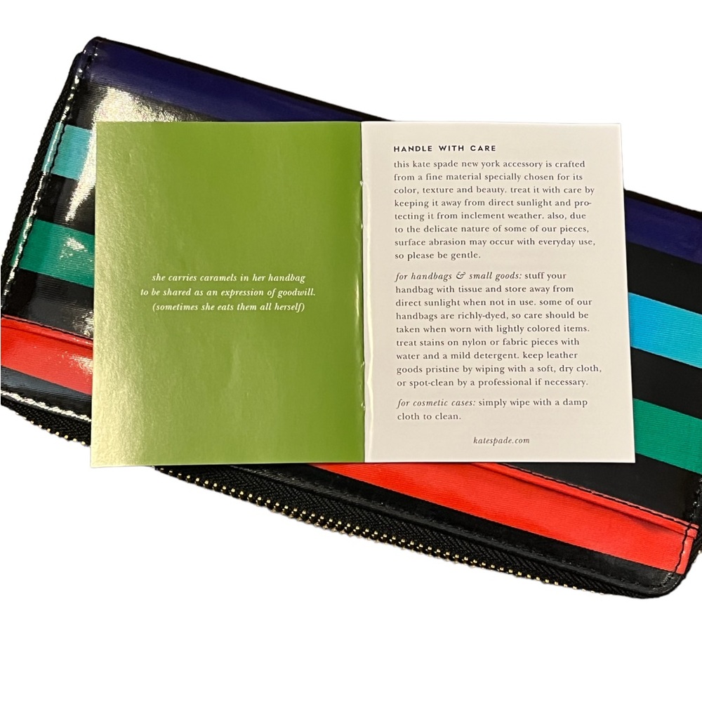 Kate Spade Neda Daycation Multi Party Stripe Zip Around Wallet - Picture 7 of 11